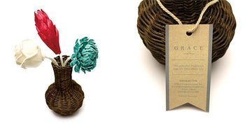Rattan Flower Set - Lagynos Brown